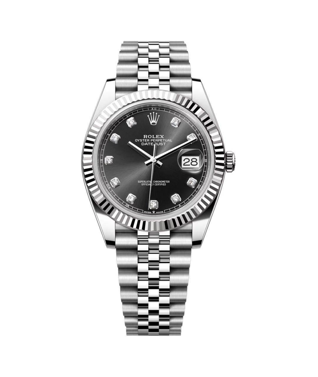 ROLEX Черные часы из белого золота, фото 1