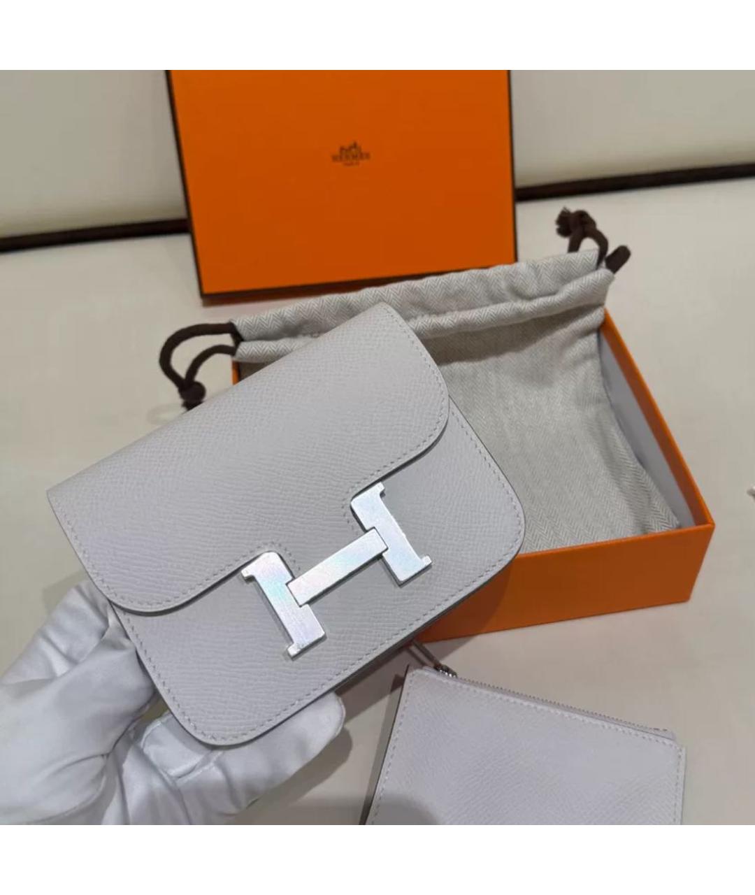 HERMES Белая кожаная поясная сумка, фото 4