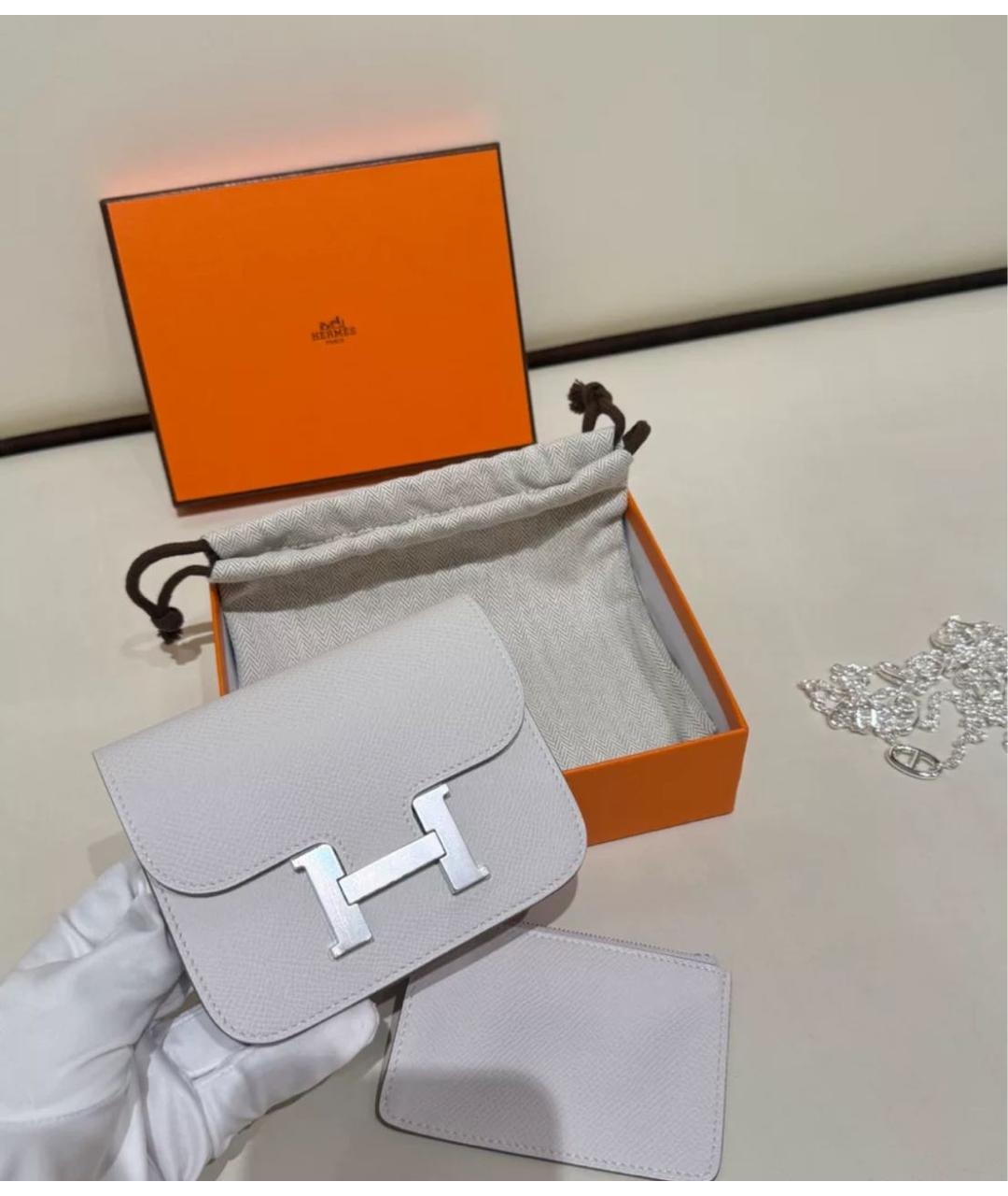 HERMES Белая кожаная поясная сумка, фото 2
