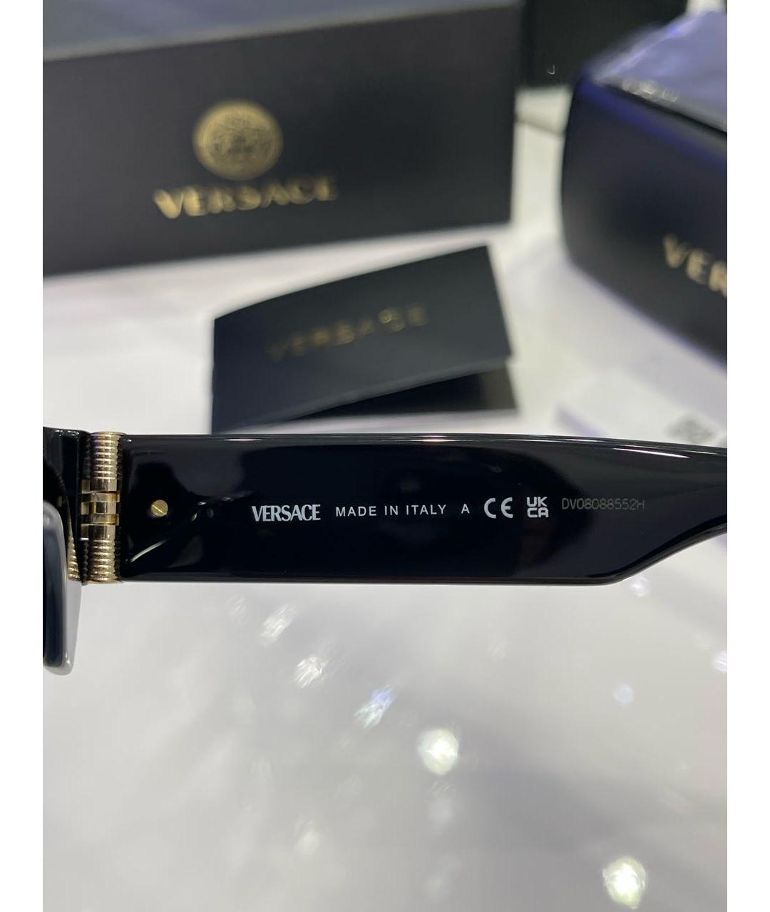 VERSACE Черные пластиковые солнцезащитные очки, фото 6