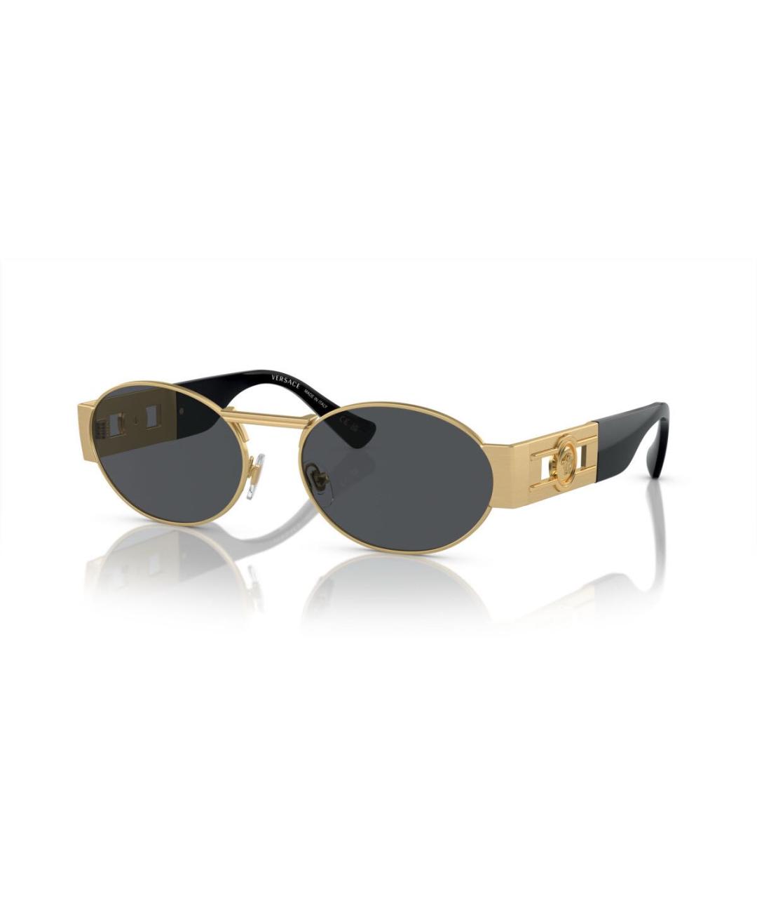 VERSACE Золотые металлические солнцезащитные очки, фото 9