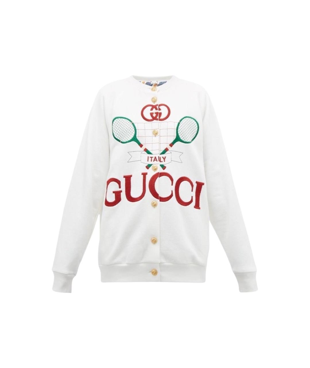 GUCCI Белая хлопковая куртка, фото 1