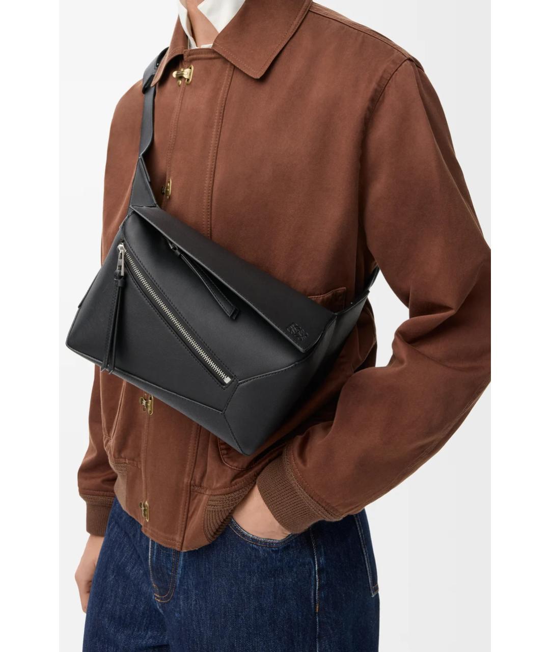 LOEWE Черная кожаная сумка на плечо, фото 3