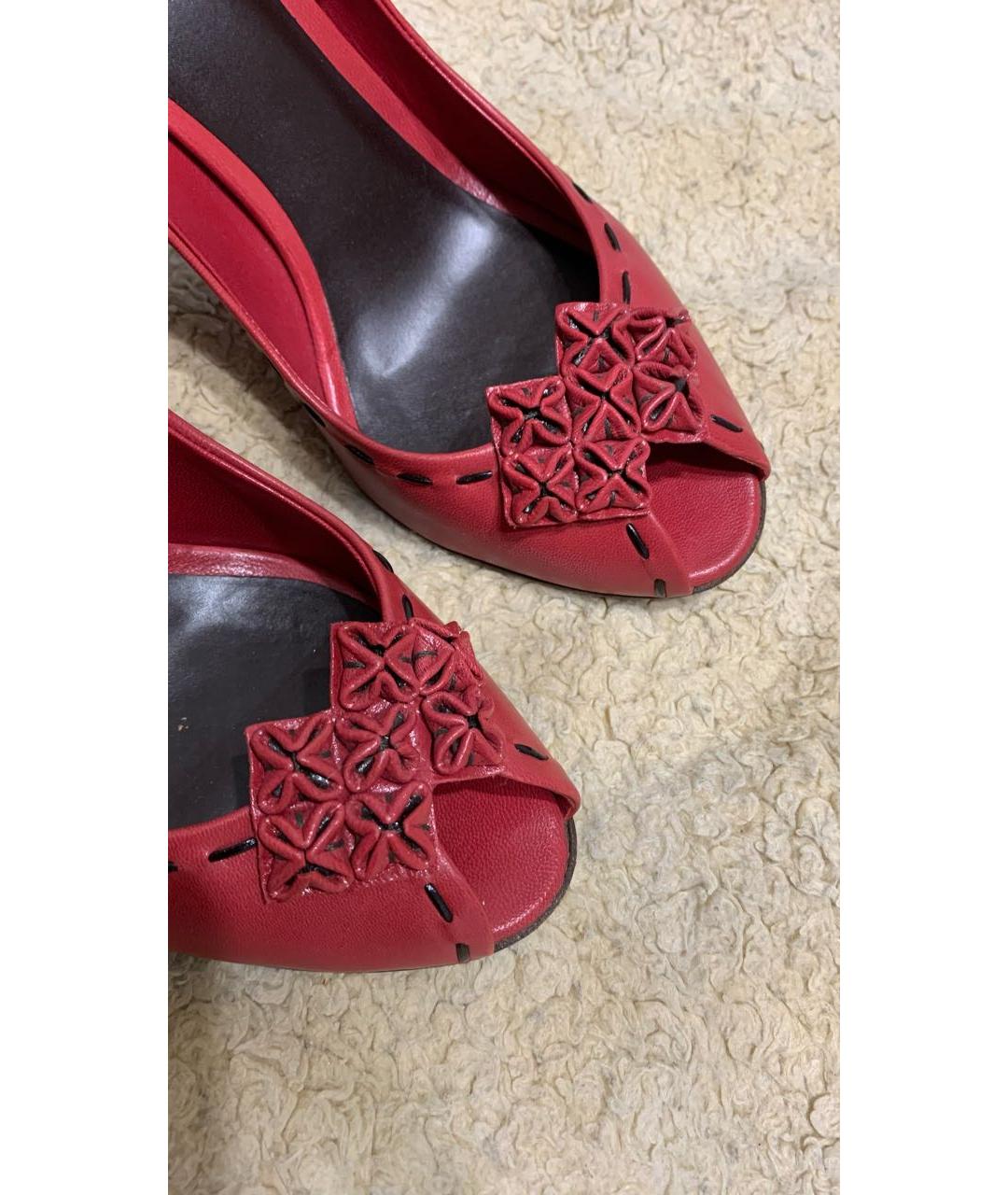 BOTTEGA VENETA Бордовые кожаные туфли, фото 7