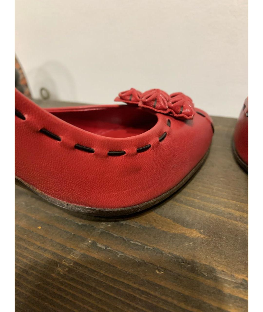 BOTTEGA VENETA Бордовые кожаные туфли, фото 6