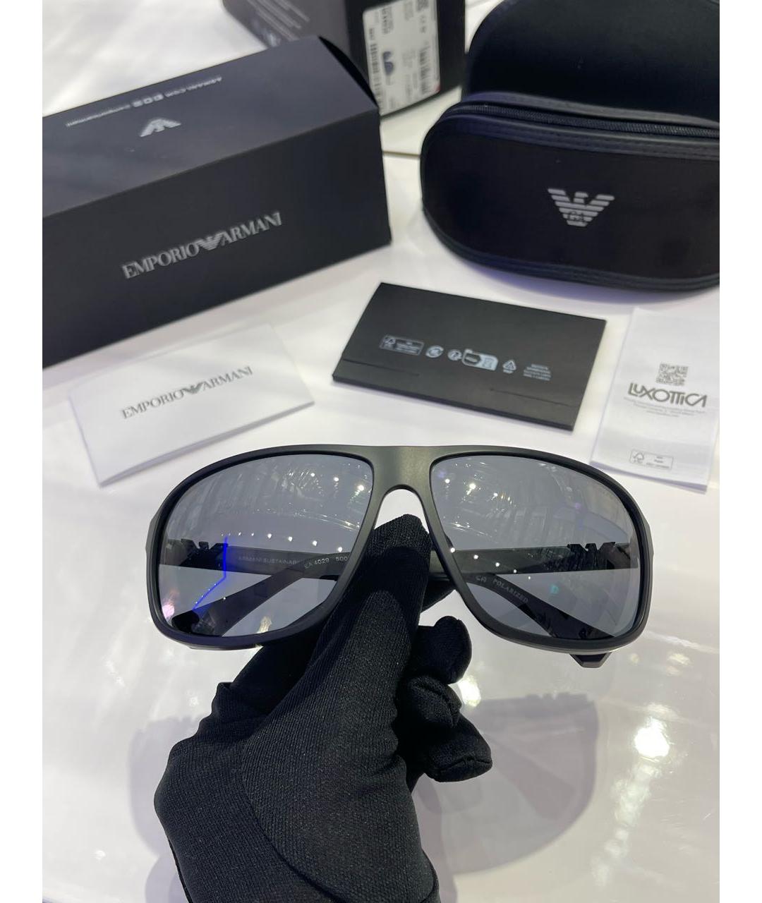 EMPORIO ARMANI Черные пластиковые солнцезащитные очки, фото 8
