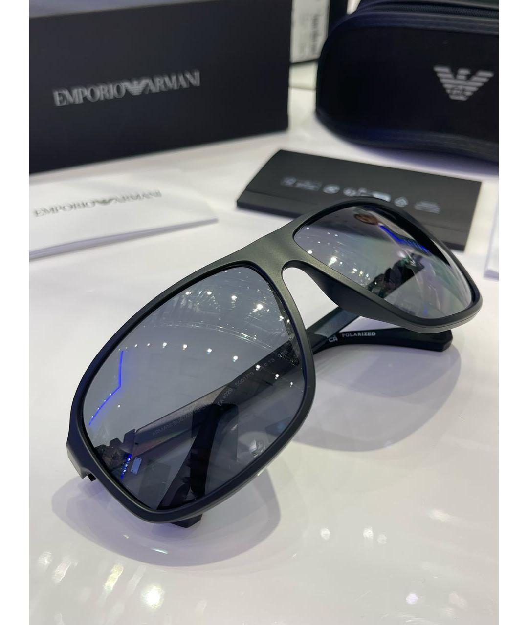 EMPORIO ARMANI Черные пластиковые солнцезащитные очки, фото 5