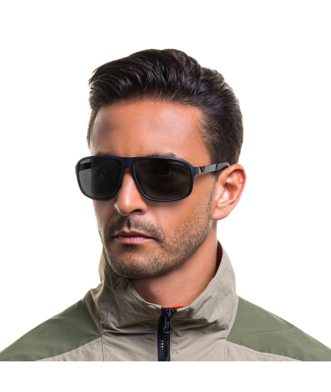 EMPORIO ARMANI Черные пластиковые солнцезащитные очки, фото 3