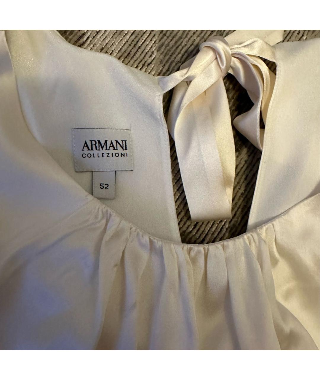 ARMANI COLLEZIONI Белая шелковая блузы, фото 4