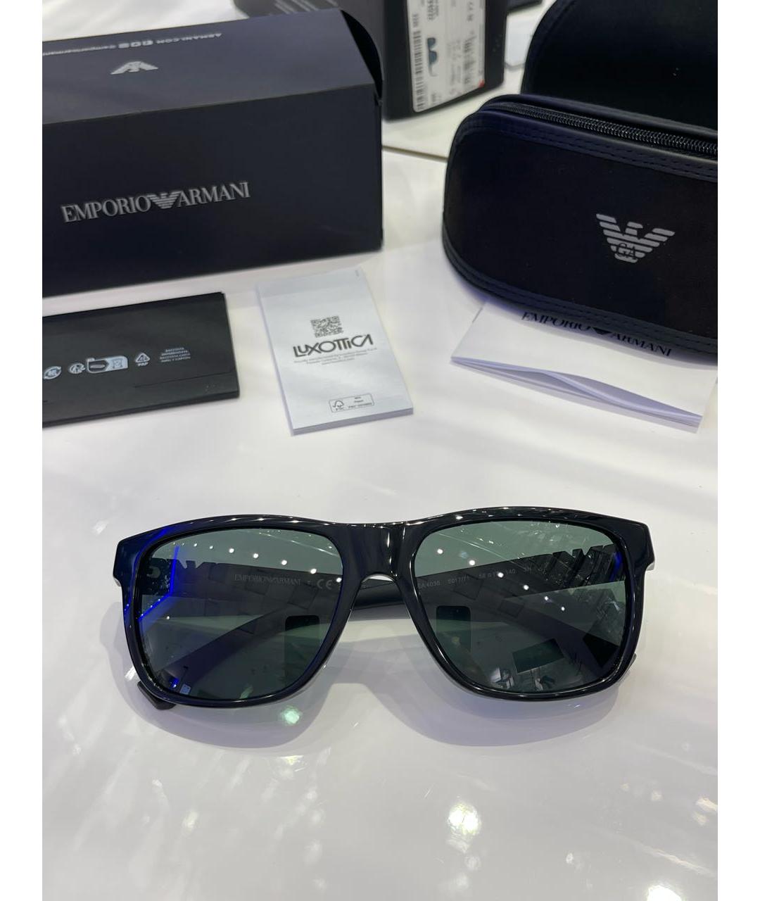EMPORIO ARMANI Черные пластиковые солнцезащитные очки, фото 4