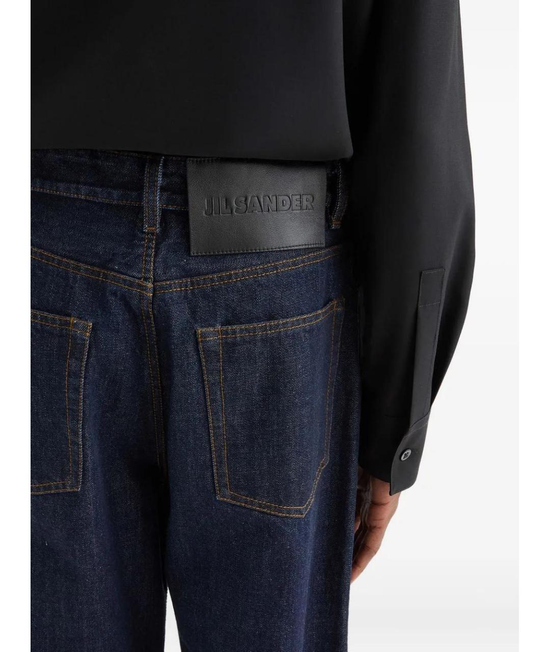JIL SANDER Синие хлопковые повседневные брюки, фото 5