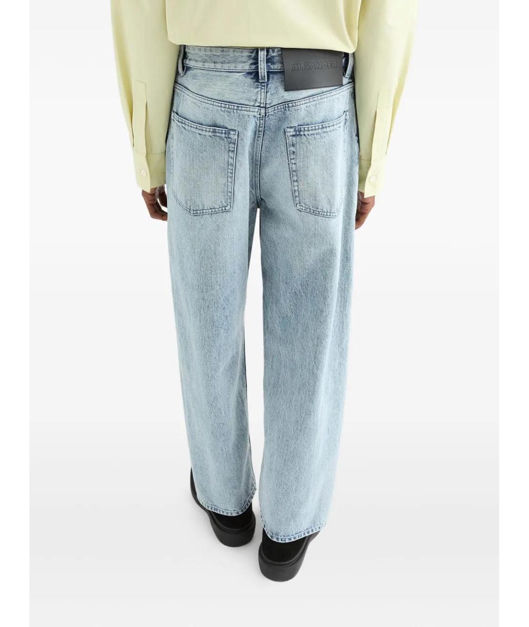 JIL SANDER Голубые хлопковые повседневные брюки, фото 4