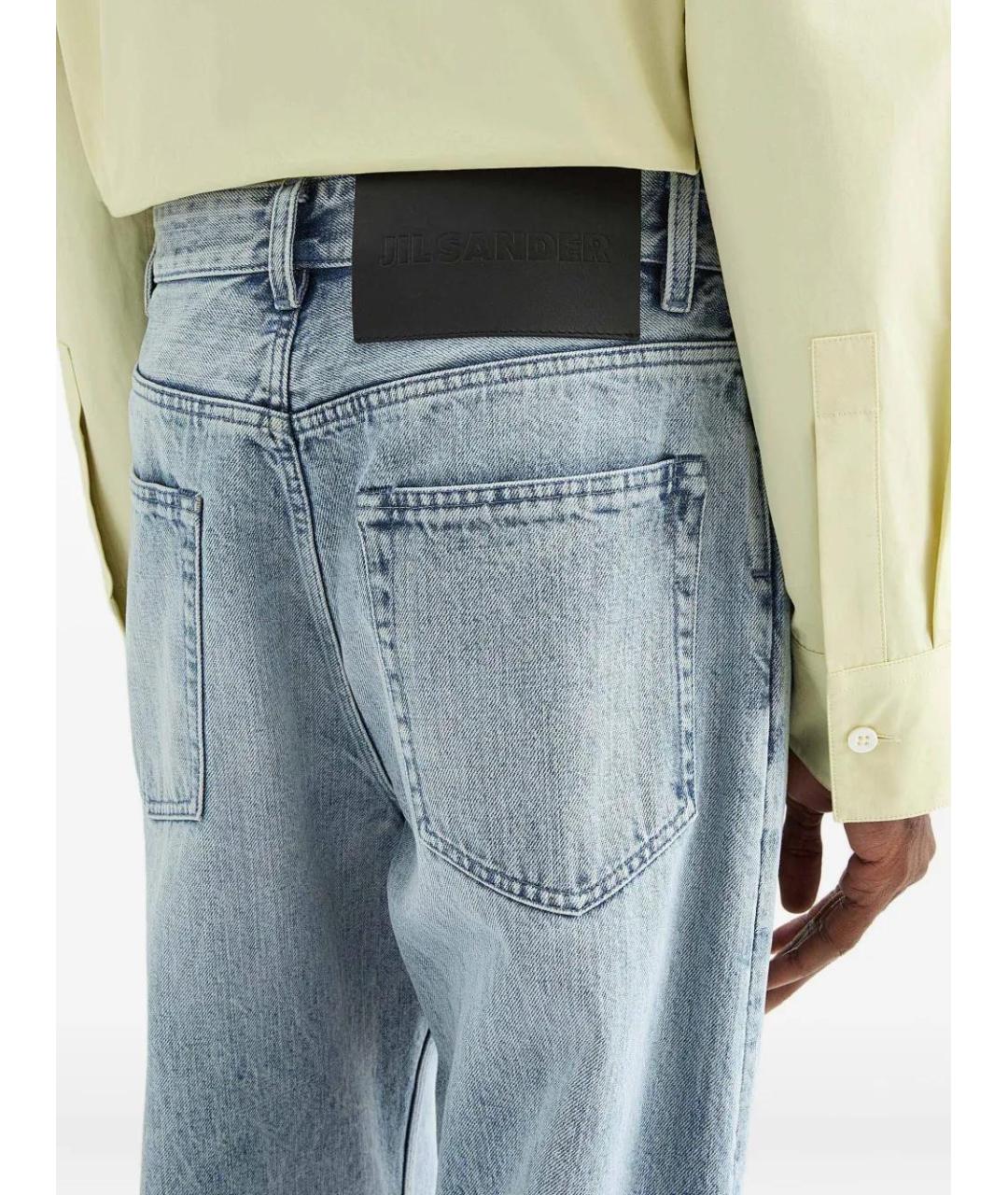 JIL SANDER Голубые хлопковые повседневные брюки, фото 5