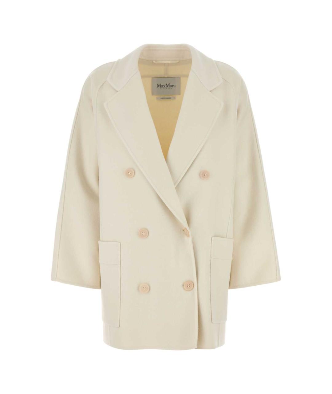 MAX MARA Белое шерстяное пальто, фото 1