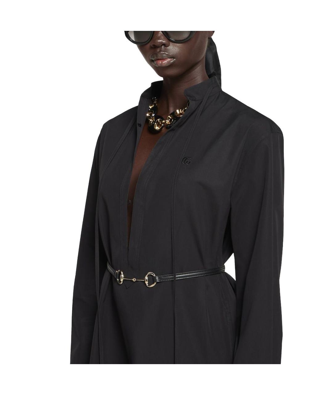 GUCCI Черное хлопковое повседневное платье, фото 4