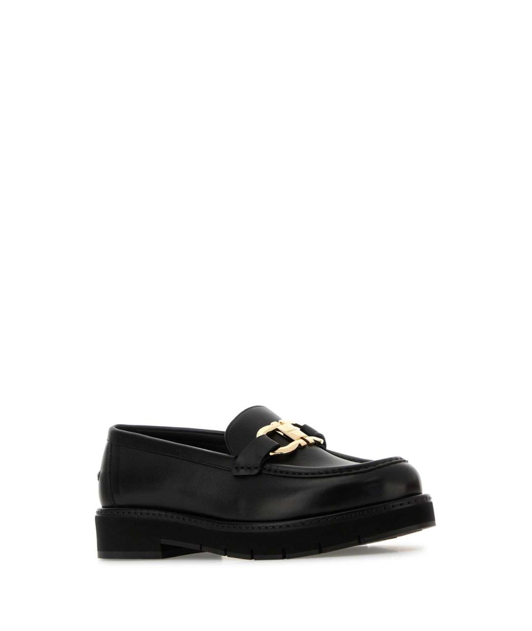 FERRAGAMO Черные кожаные лоферы, фото 2