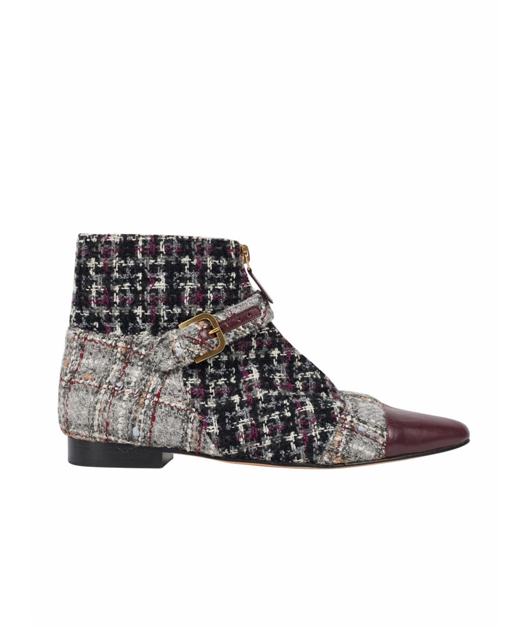 CHANEL Серые текстильные полусапоги, фото 1