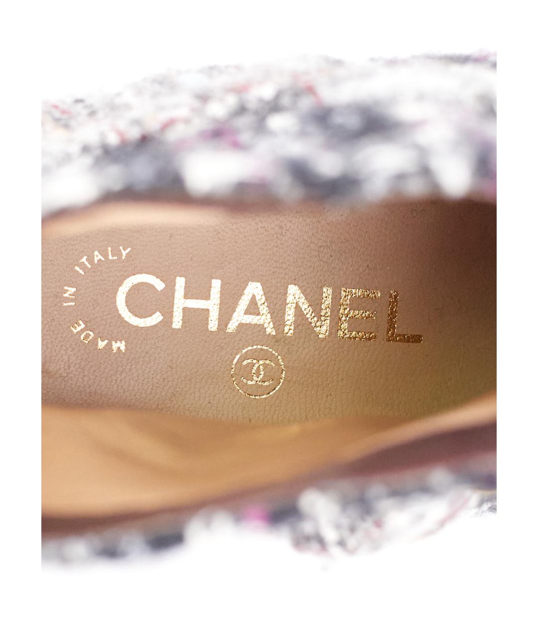 CHANEL Серые текстильные полусапоги, фото 6