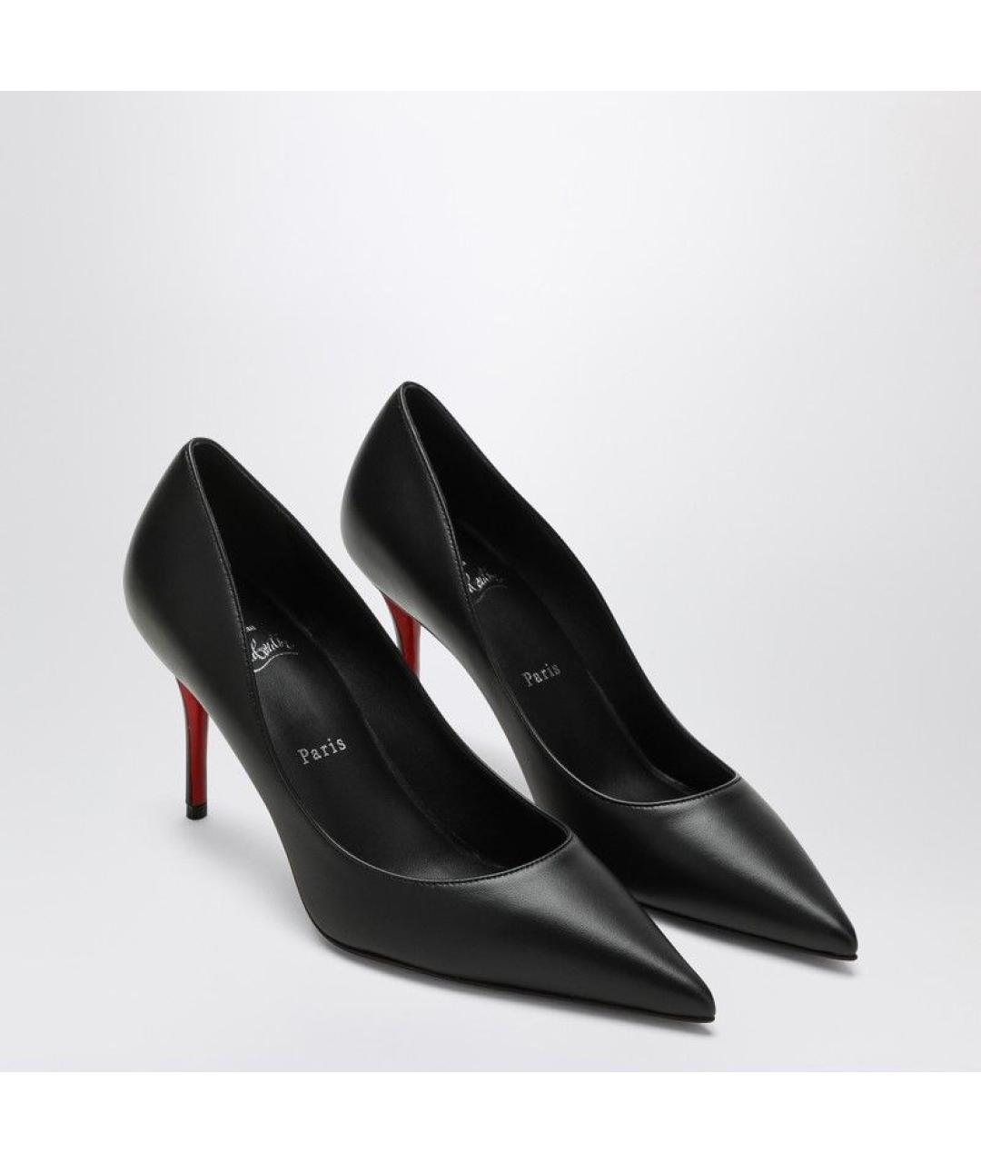 CHRISTIAN LOUBOUTIN Черные кожаные туфли, фото 2