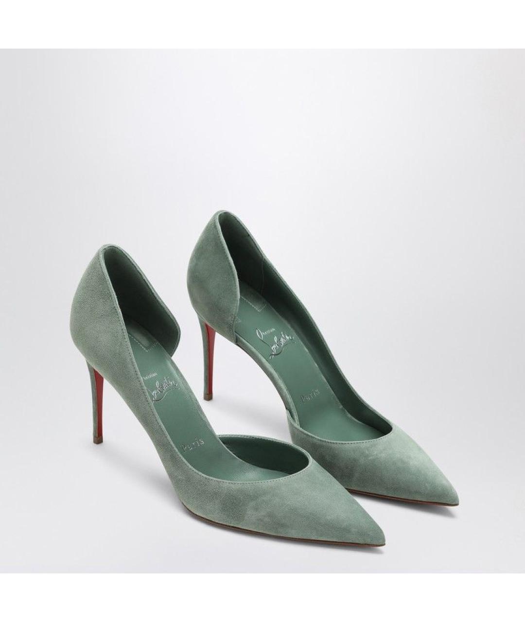 CHRISTIAN LOUBOUTIN Зеленые кожаные туфли, фото 2