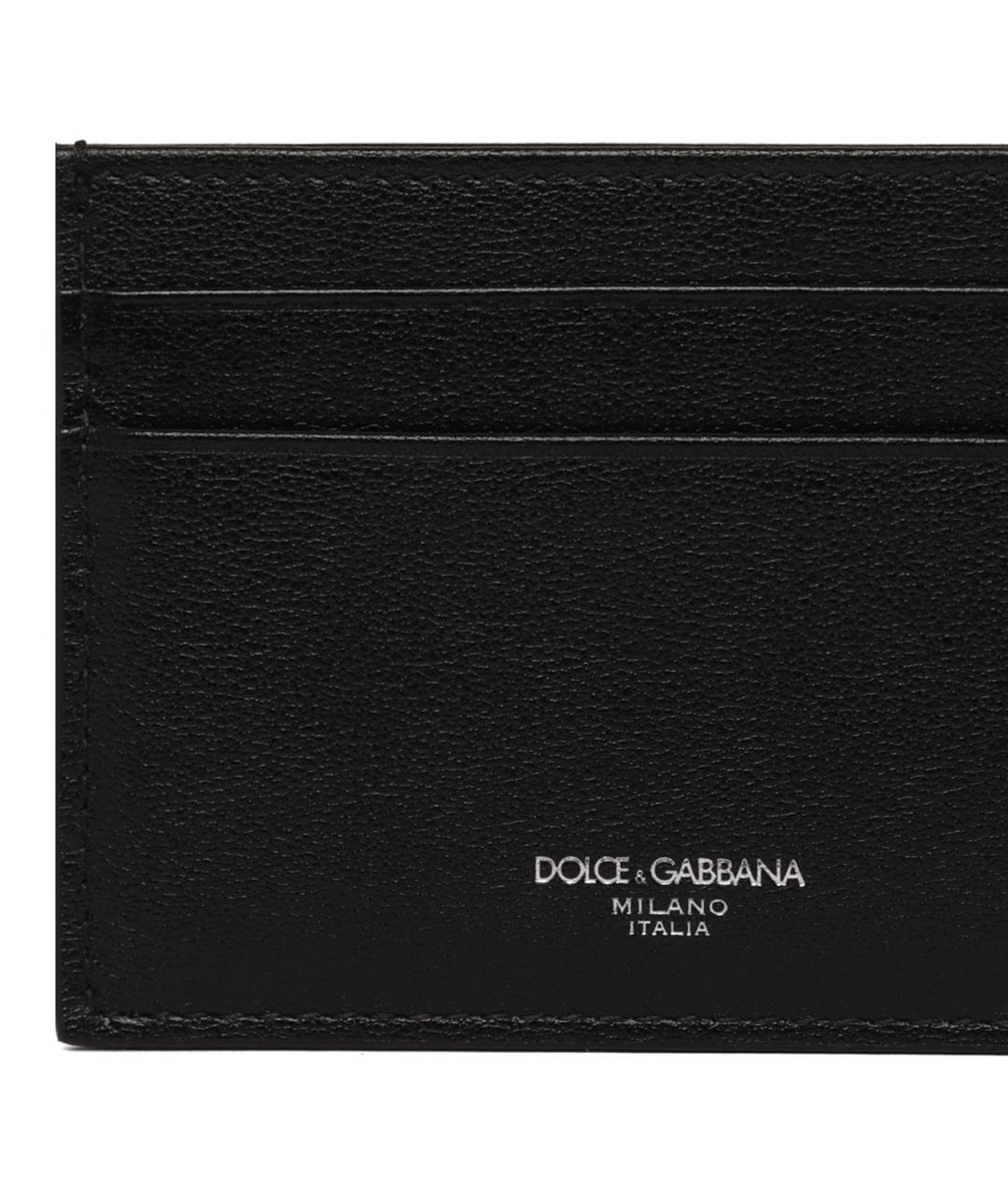 DOLCE&GABBANA Черный кожаный кардхолдер, фото 3