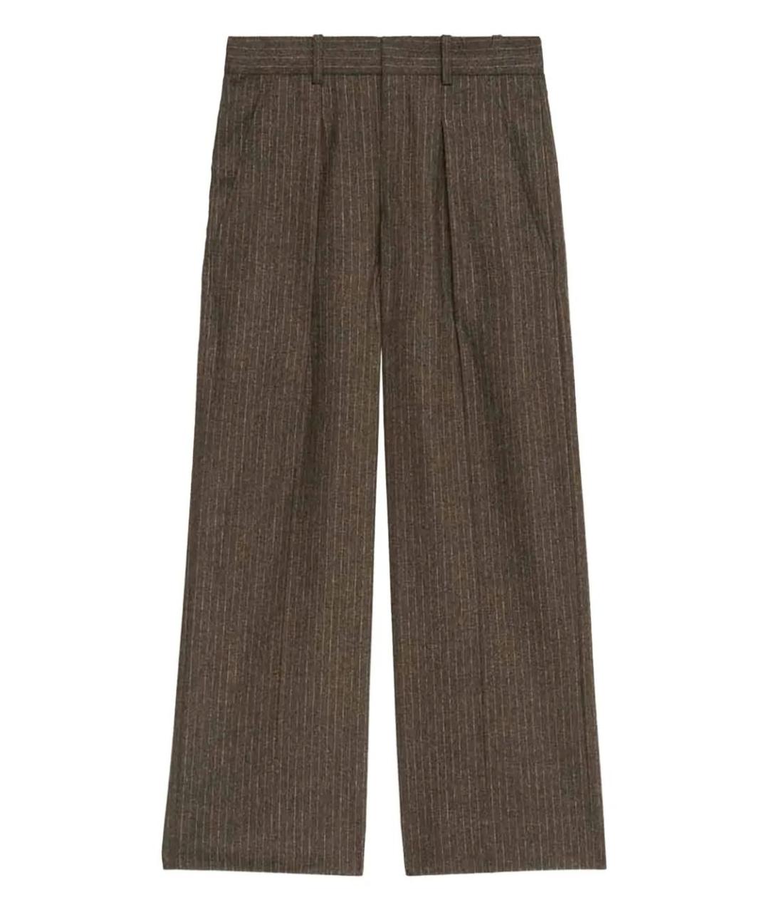 ISABEL MARANT Коричневые полиэстеровые прямые брюки, фото 1