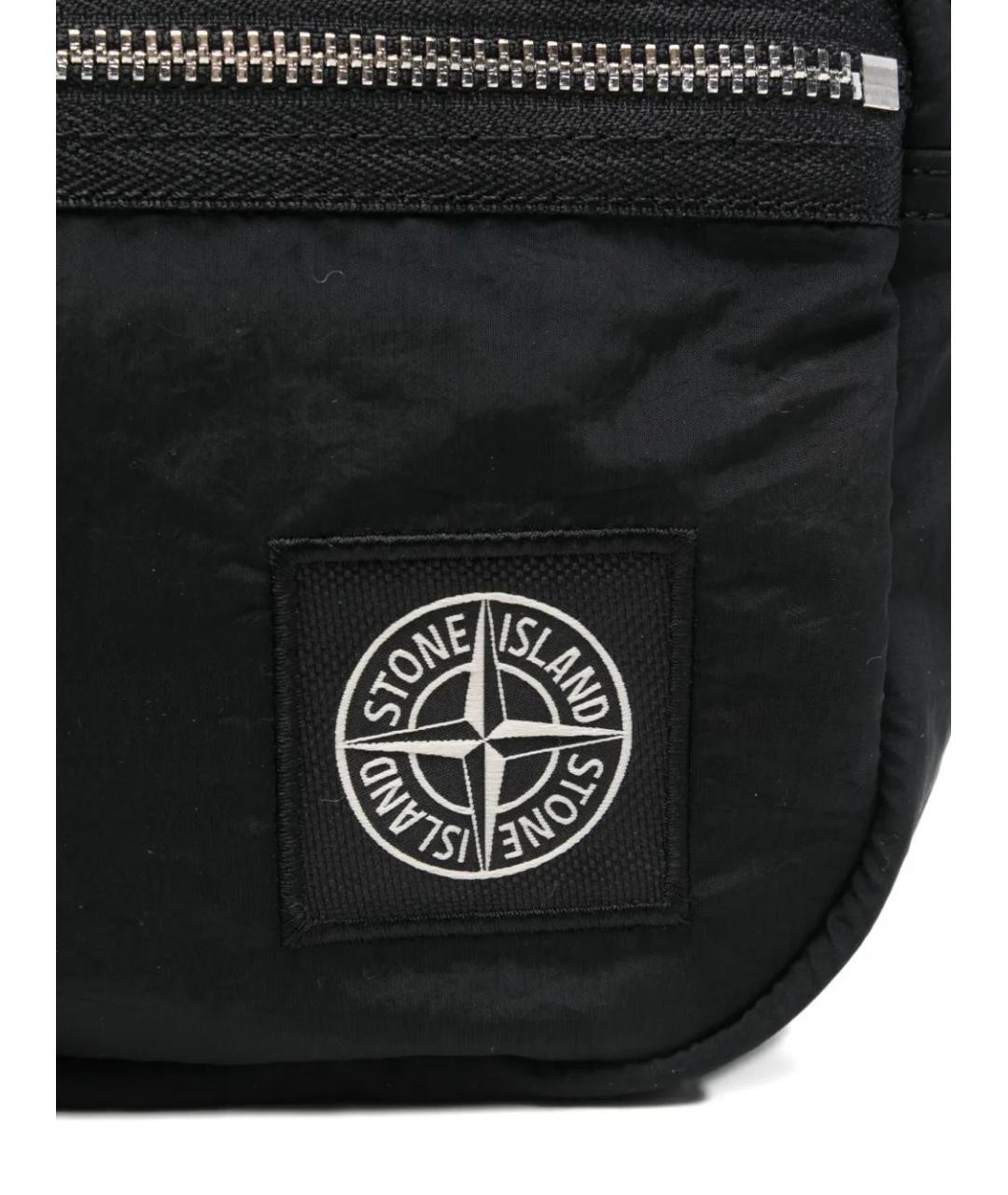 STONE ISLAND Черная синтетическая сумка на плечо, фото 4