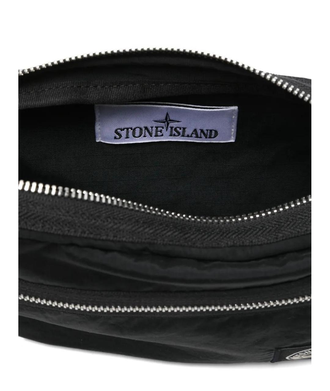 STONE ISLAND Черная синтетическая сумка на плечо, фото 5