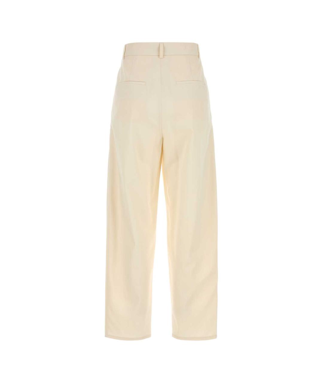 MAX MARA Бежевые хлопковые прямые брюки, фото 2