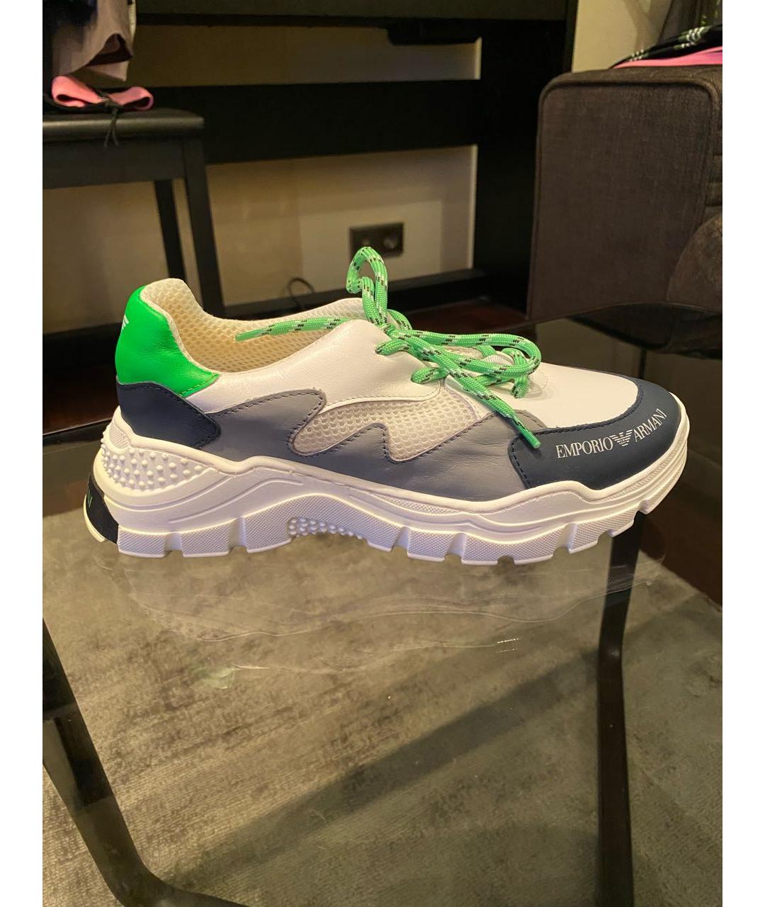 EMPORIO ARMANI KIDS Белые кожаные кеды, фото 7