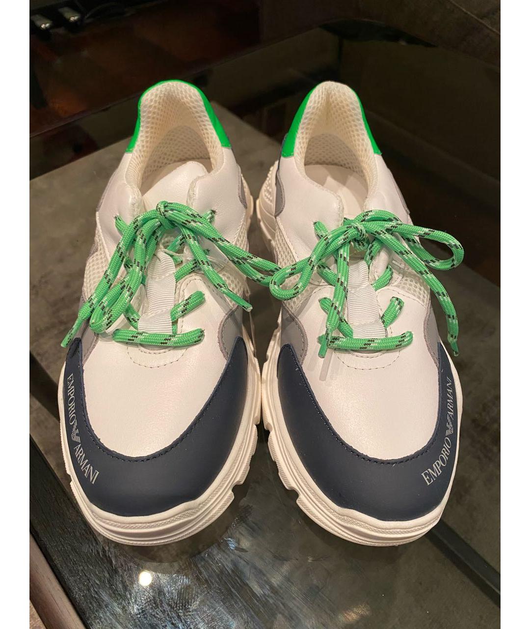 EMPORIO ARMANI KIDS Белые кожаные кеды, фото 2