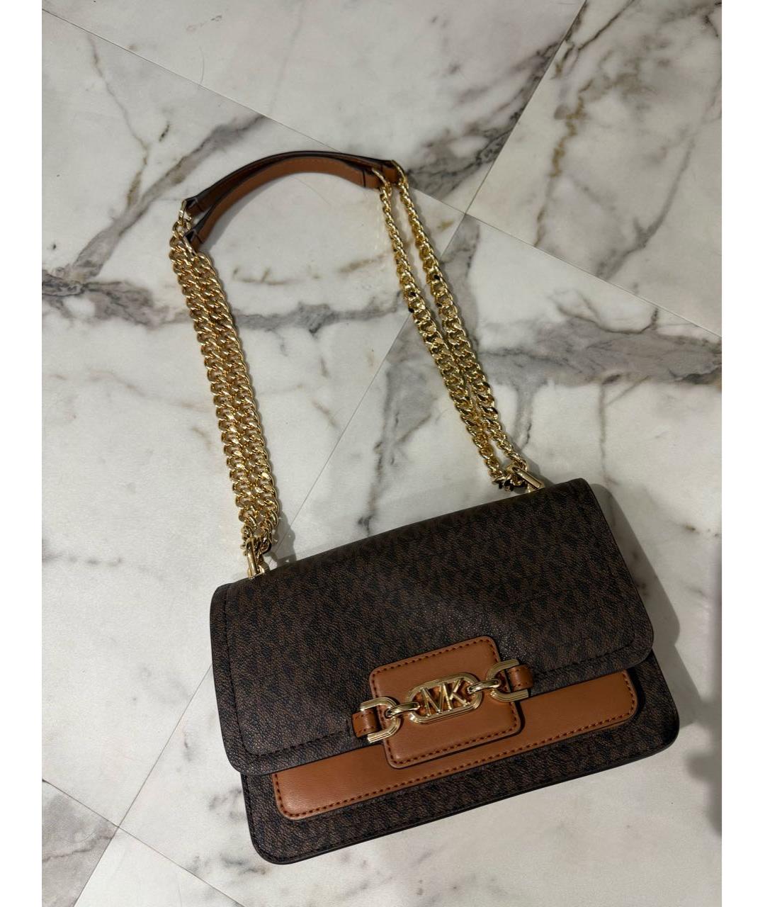 MICHAEL KORS Коричневая сумка через плечо из искусственной кожи, фото 7