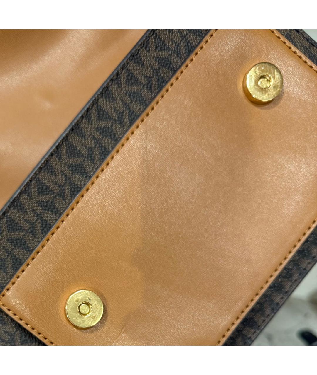 MICHAEL KORS Коричневая сумка через плечо из искусственной кожи, фото 5