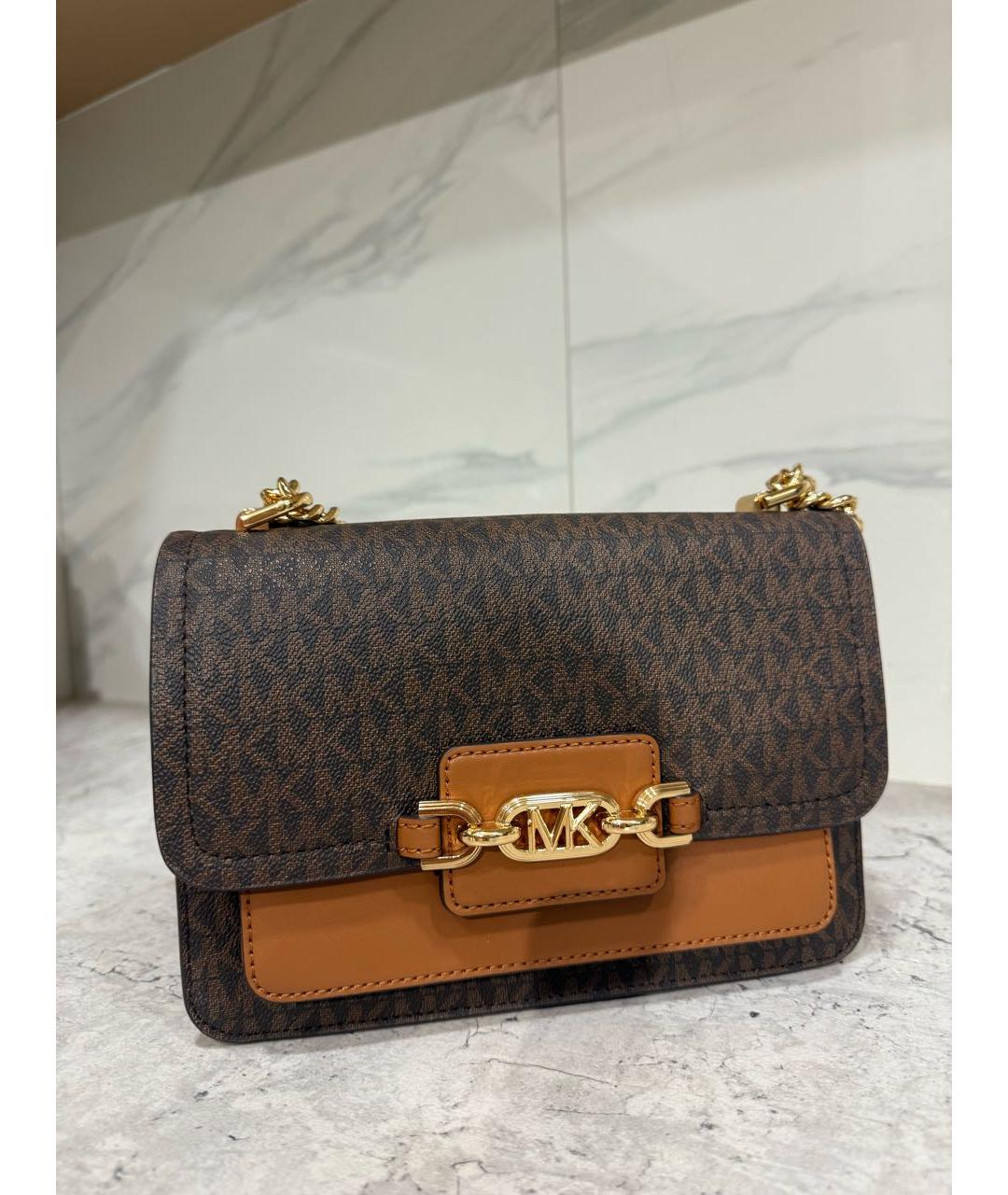 MICHAEL KORS Коричневая сумка через плечо из искусственной кожи, фото 2