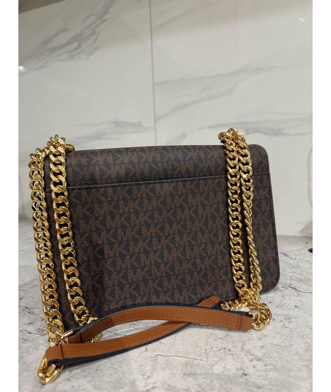 MICHAEL KORS Коричневая сумка через плечо из искусственной кожи, фото 3