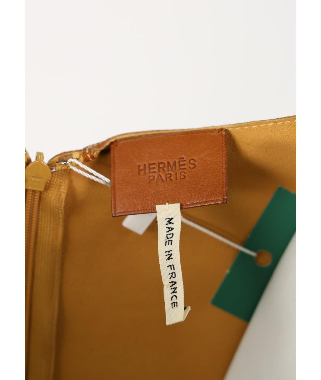 HERMES Коричневое замшевое повседневное платье, фото 4