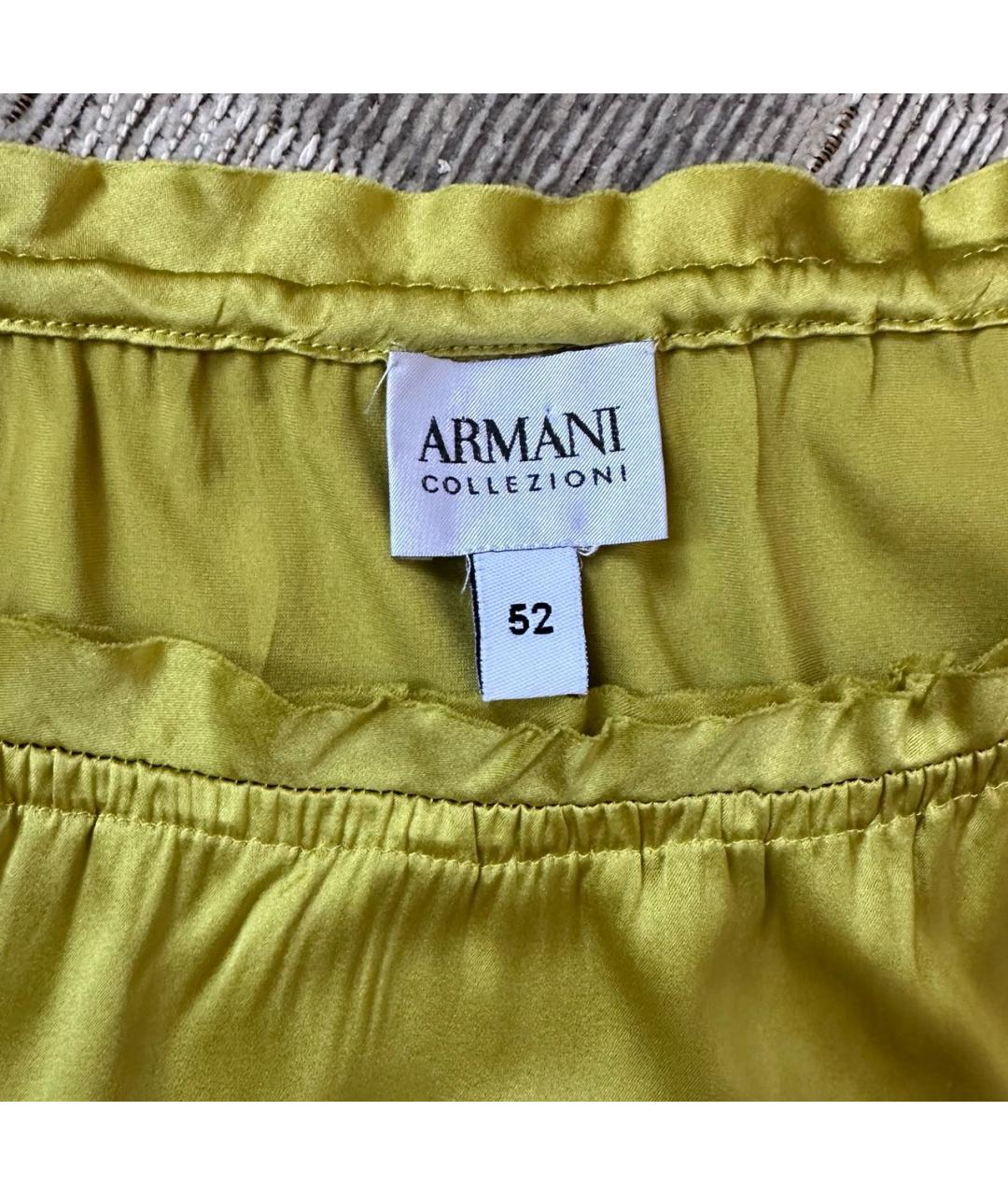 ARMANI COLLEZIONI Желтая шелковая блузы, фото 3