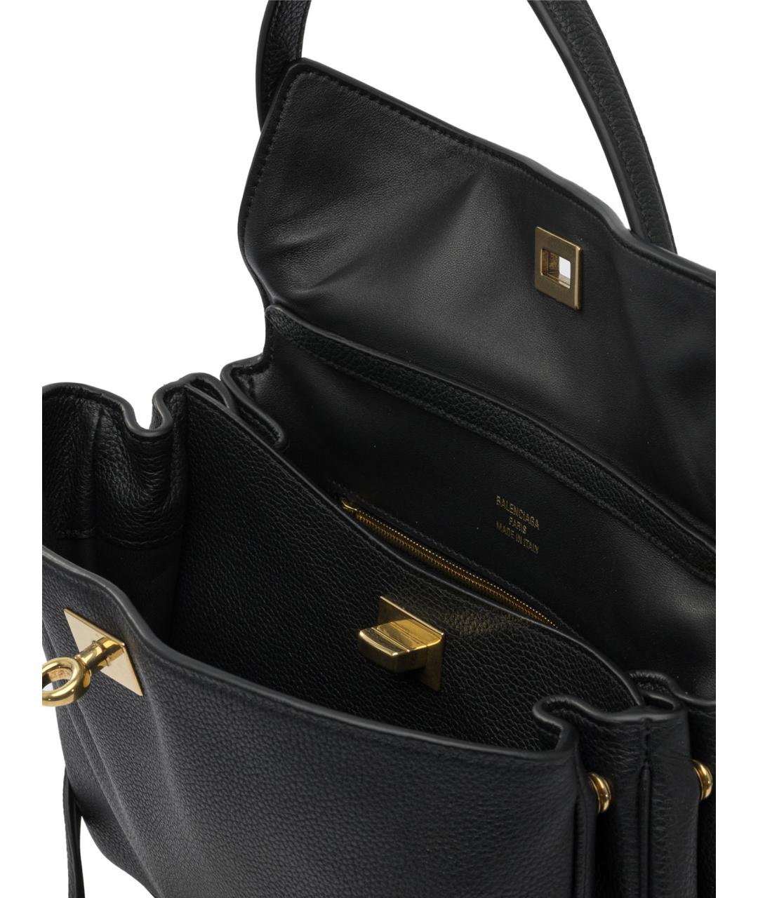 BALENCIAGA Черная кожаная сумка тоут, фото 5