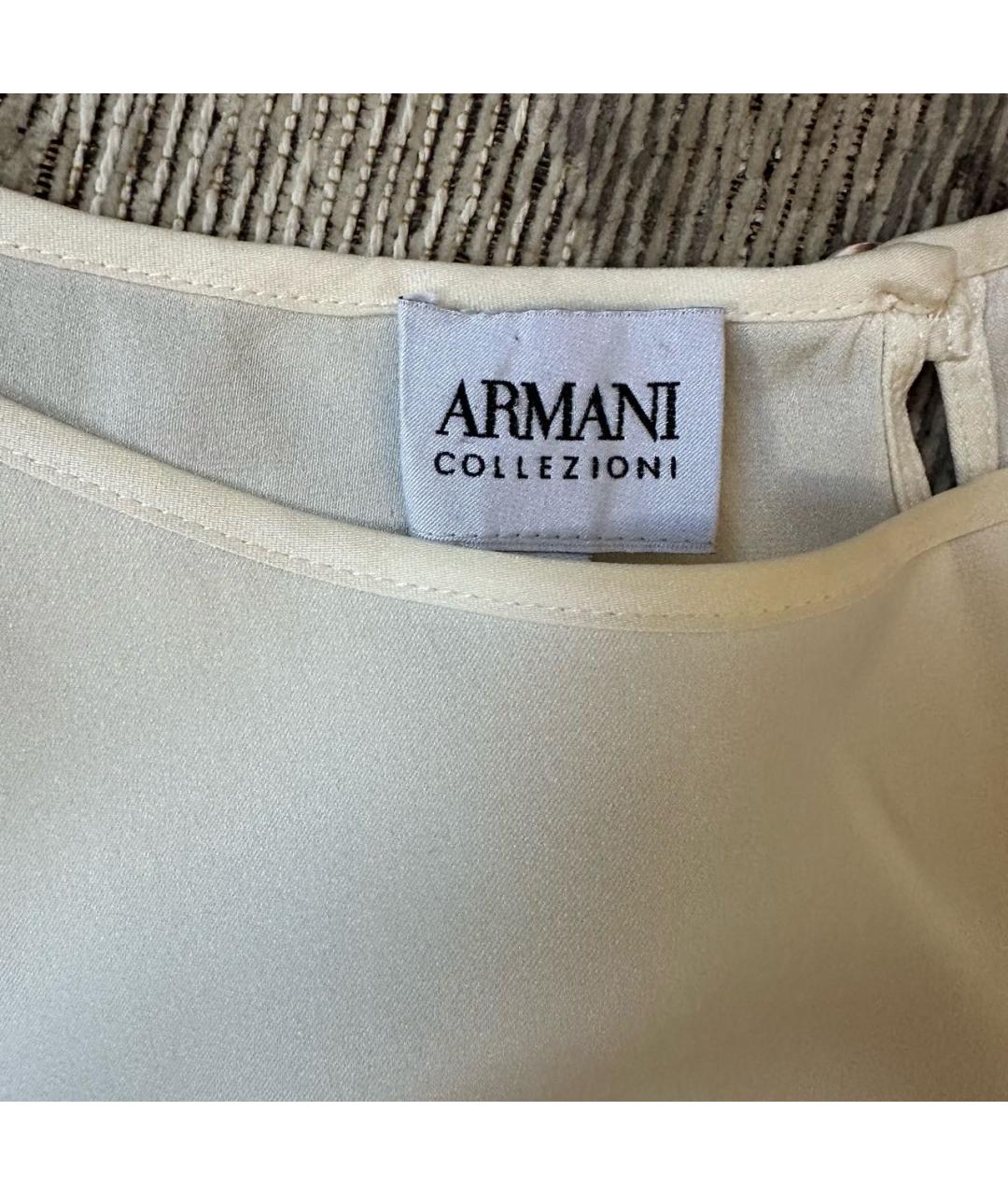 ARMANI COLLEZIONI Белая шелковая блузы, фото 3