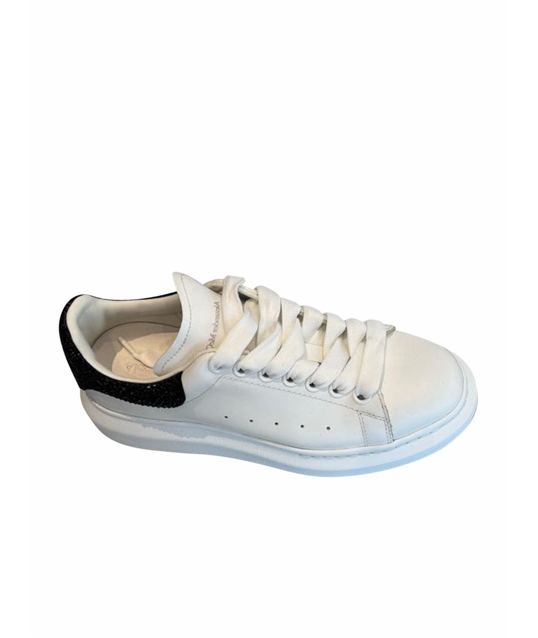 ALEXANDER MCQUEEN Белые кожаные кеды, фото 1