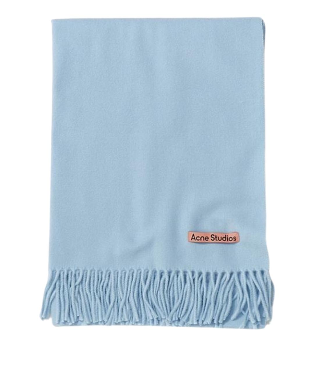 ACNE STUDIOS Синий шерстяной шарф, фото 1