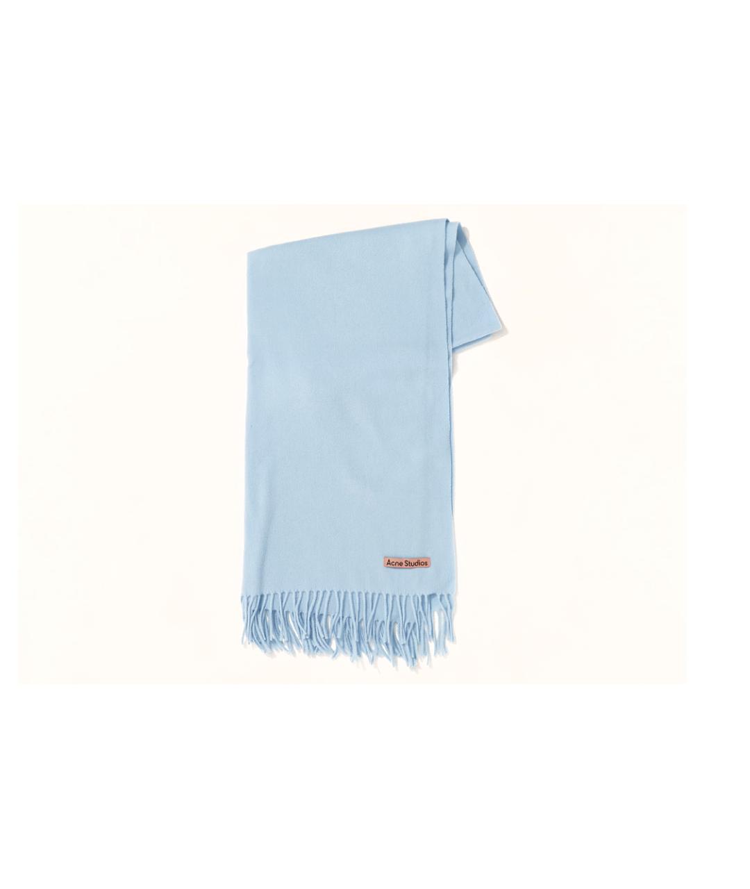 ACNE STUDIOS Синий шерстяной шарф, фото 2