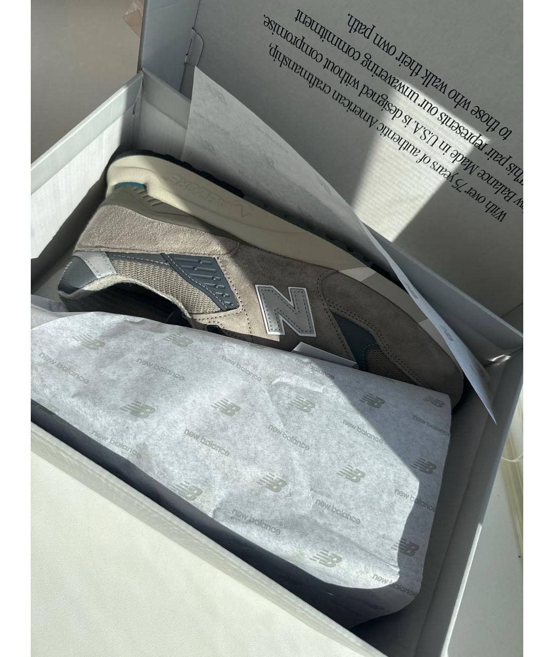 NEW BALANCE Бежевые текстильные низкие кроссовки / кеды, фото 7