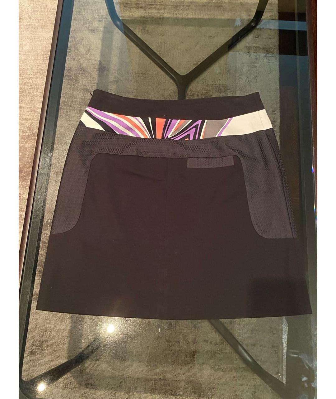 EMILIO PUCCI Черная хлопковая юбка мини, фото 2