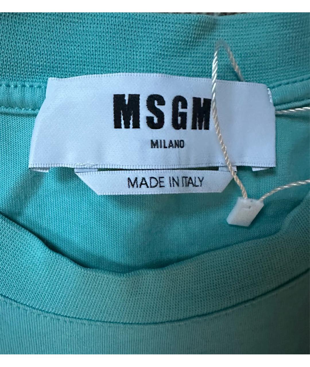 MSGM Зеленая хлопковая футболка, фото 3