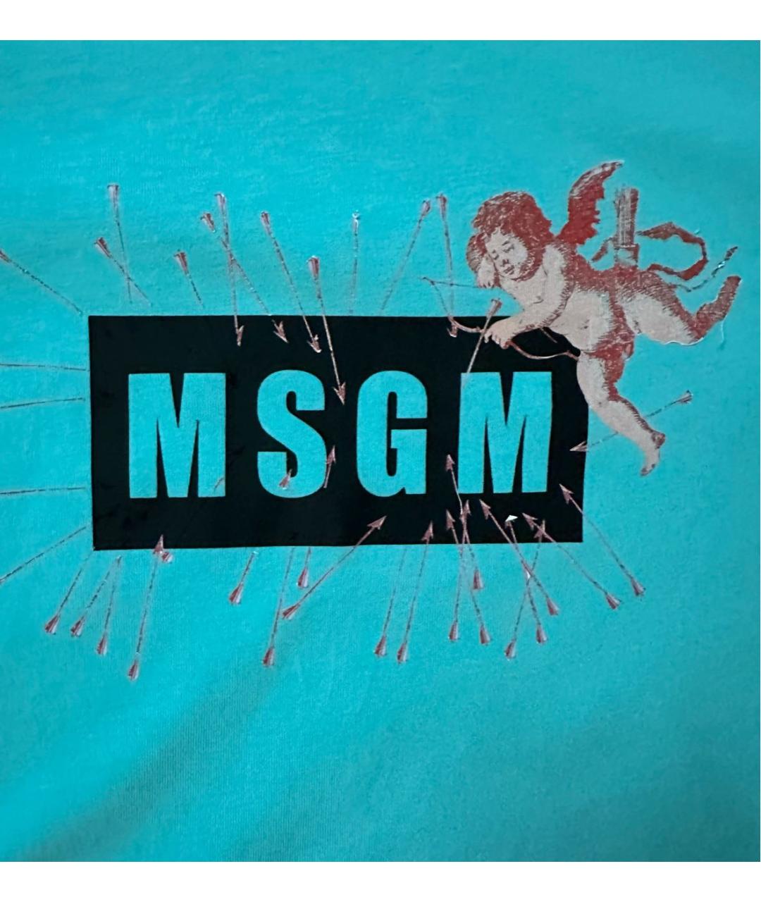 MSGM Зеленая хлопковая футболка, фото 4
