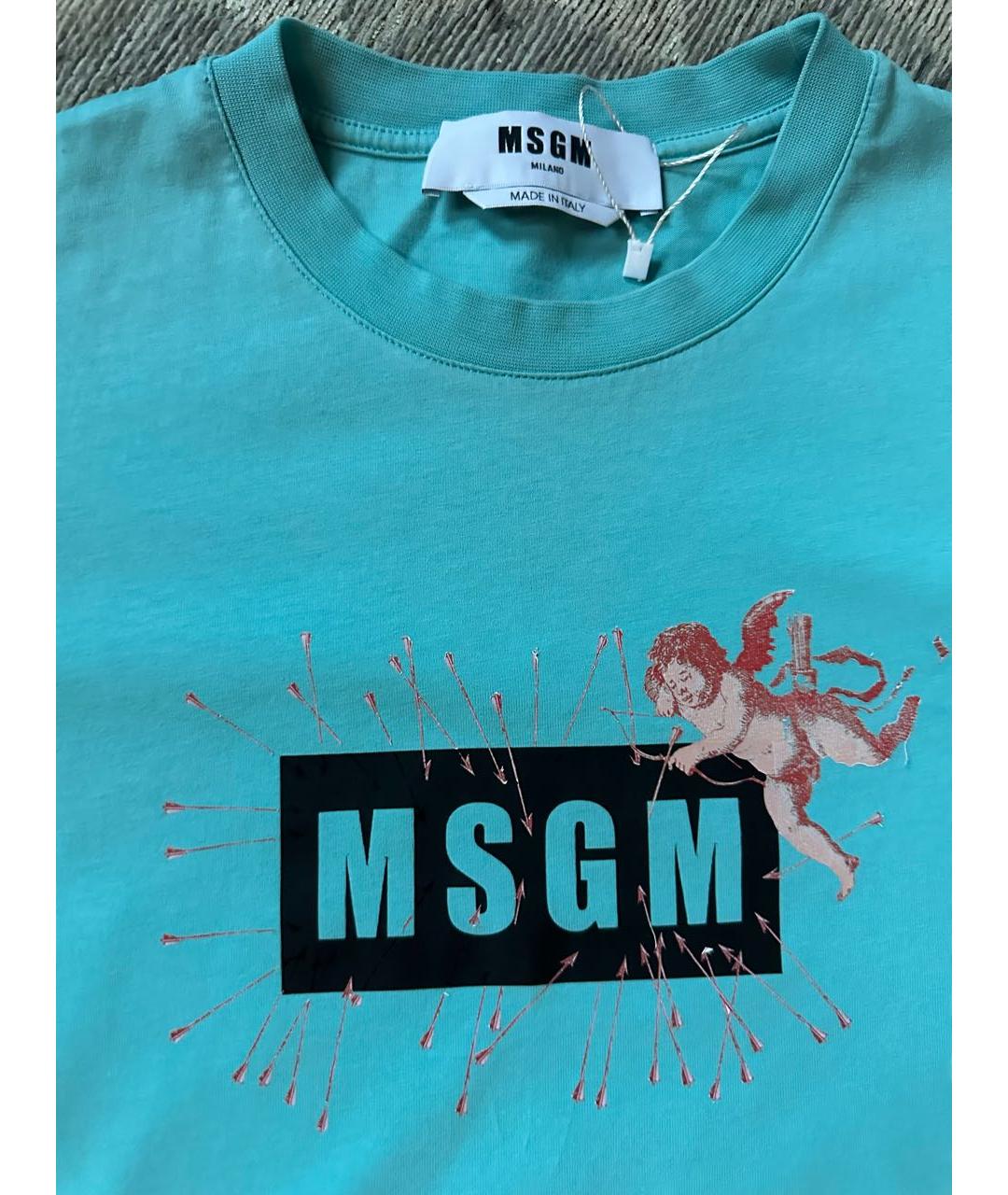 MSGM Зеленая хлопковая футболка, фото 5
