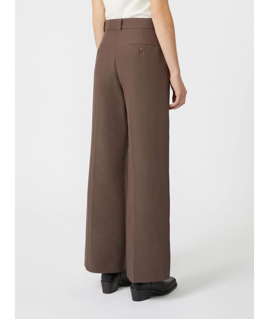 WEEKEND MAX MARA Коричневые прямые брюки, фото 2