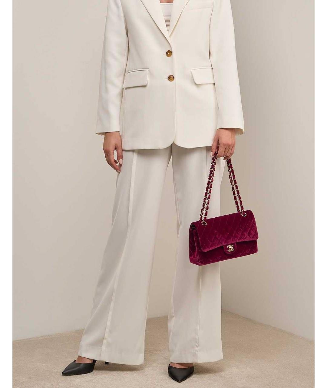 CHANEL Бордовая бархатная сумка через плечо, фото 2