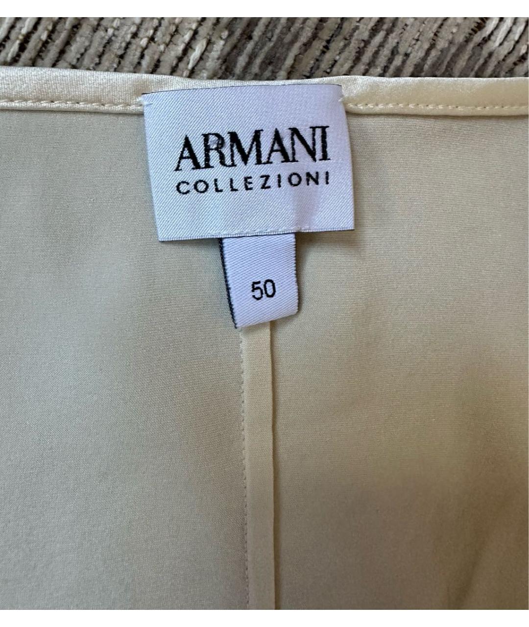 ARMANI COLLEZIONI Бежевая шелковая майка, фото 3